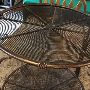 FINAL SALE GORGEOUS Antique Bronze color Two-Tier Metal Stand